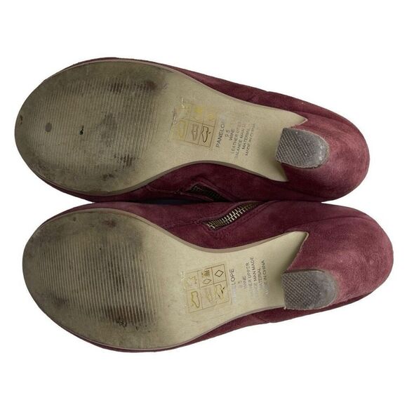Steve Madden Womens Suede Leather Side Zip Panelope Booties Wine Size 9.5 - Picture 2 of 8